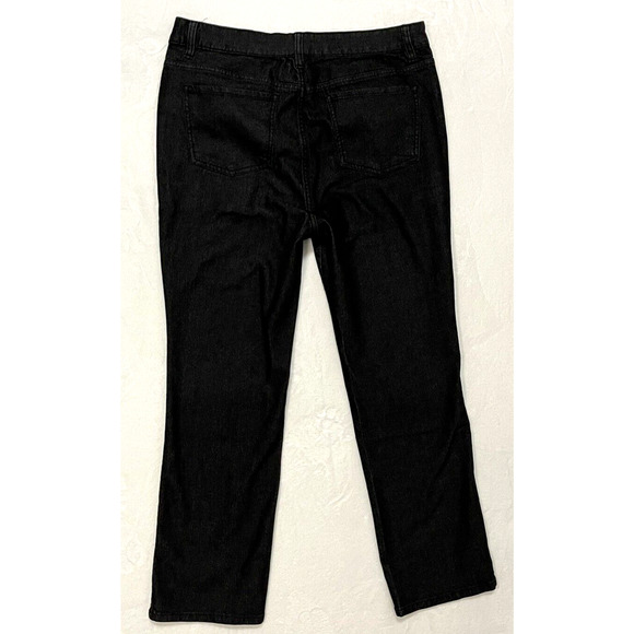 Basic Editions Jeans Womens Size 12 Black Straight Leg High Rise Pants Relaxed - Picture 3 of 6